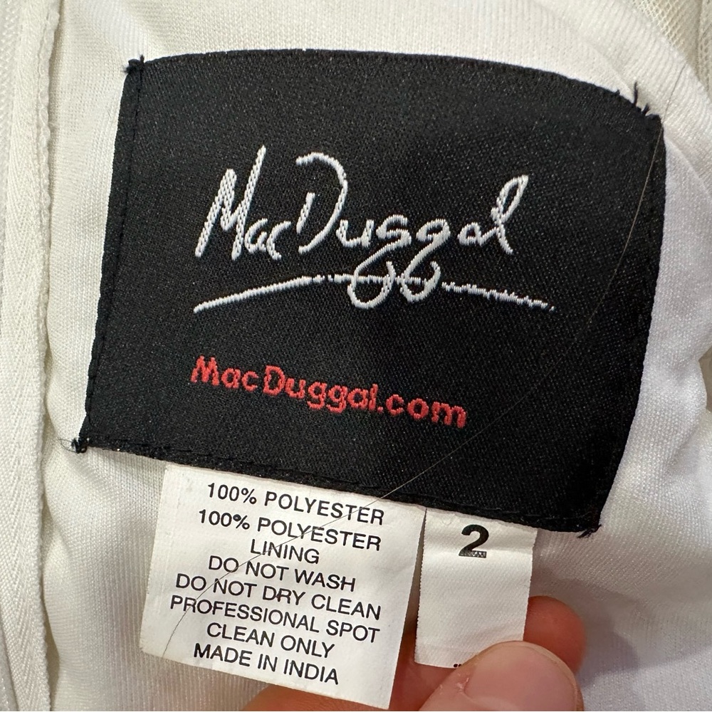 Mac Duggal 10800 One Shoulder Sequined Ruffle Mini Dress Size: 2 NWT - Picture 8 of 8